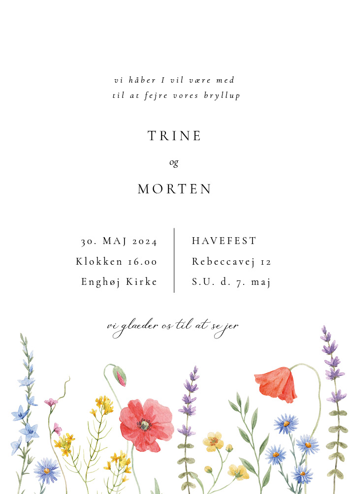 Invitationer - Trine og Morten Bryllupsinvitation
